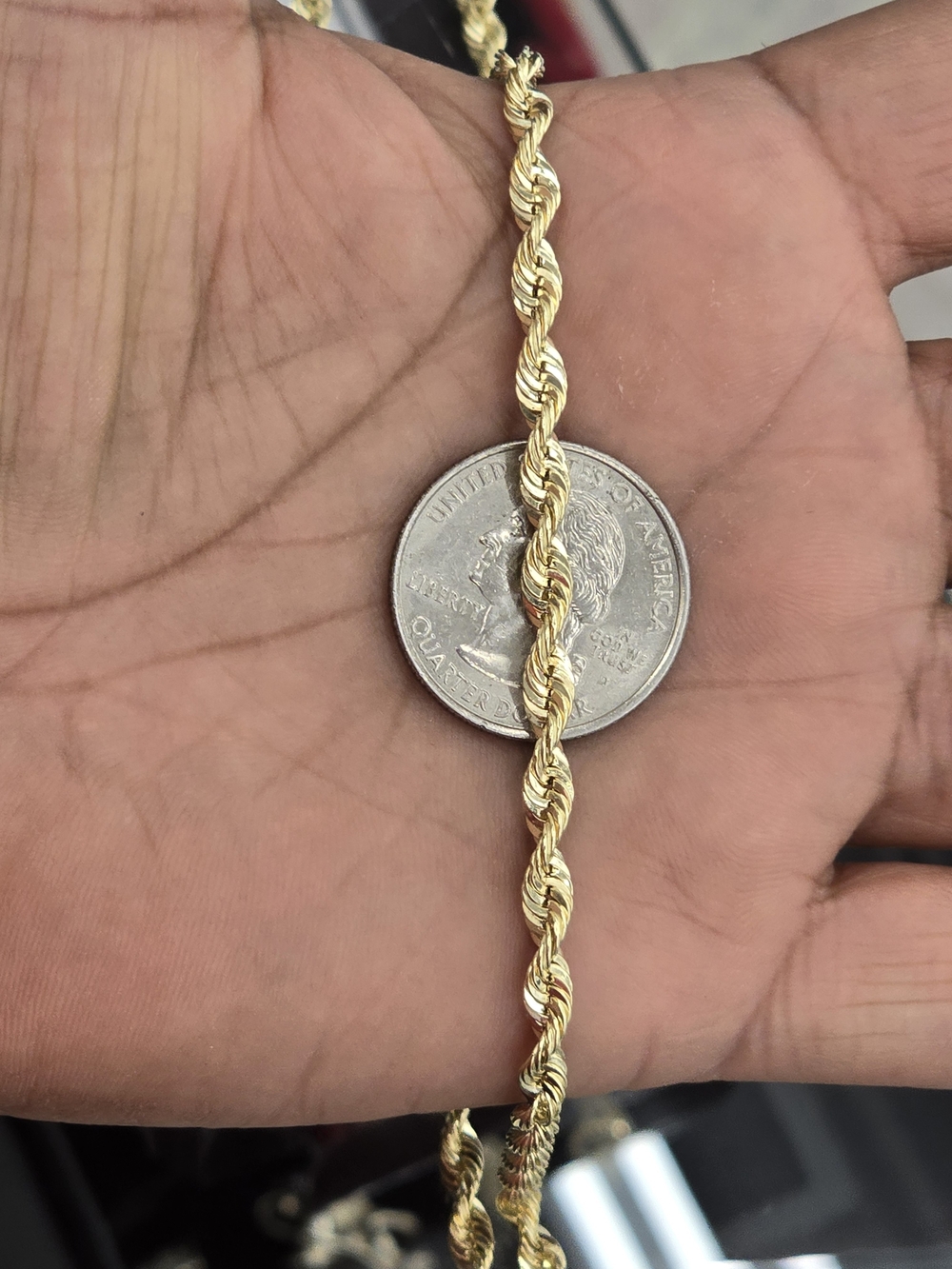 10k Real Gold Rope Chain 4mm 24 Inches - Picture 9 of 10